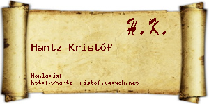 Hantz Kristóf névjegykártya