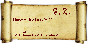 Hantz Kristóf névjegykártya
